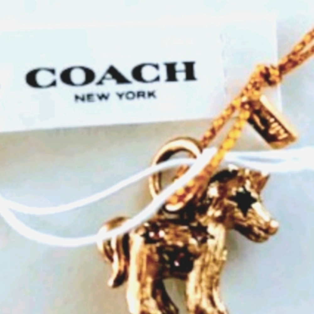 NWT Coach 35$ Mini Charm Unicorn Gold Swarovski